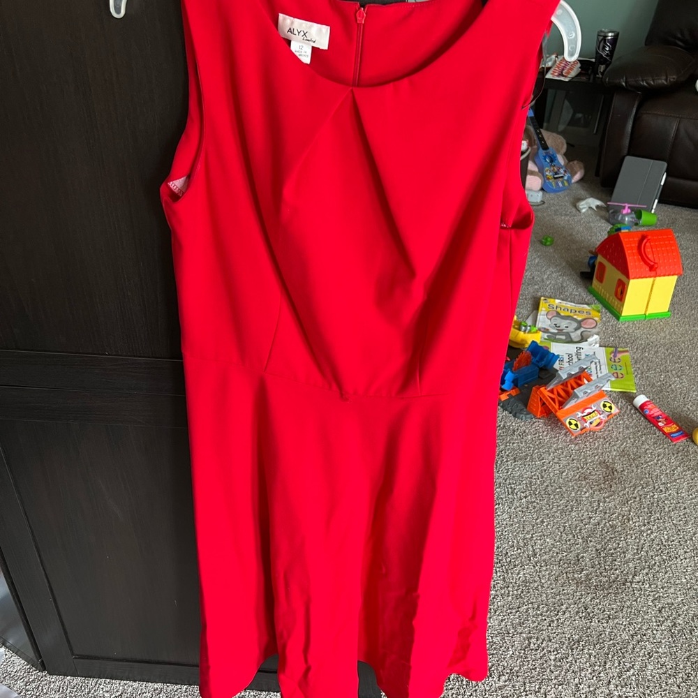 Womens Classy Sheath Dress, Red, Size 12
